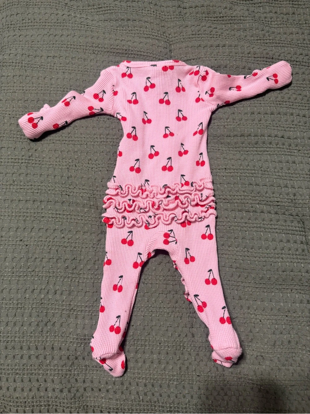 Spearmint love organic ruffle onesie headband not included !
